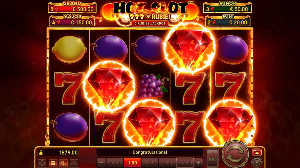 Hot Slot 777 Rubies jackpot win