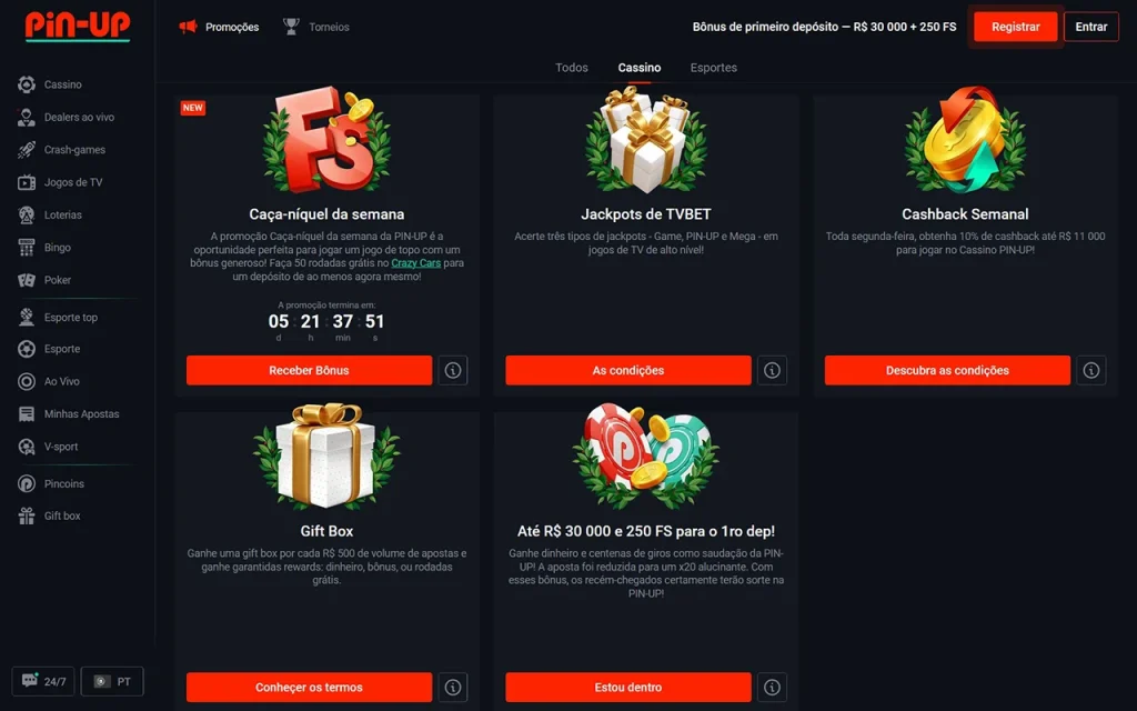 Pin-Up Casino Promoções