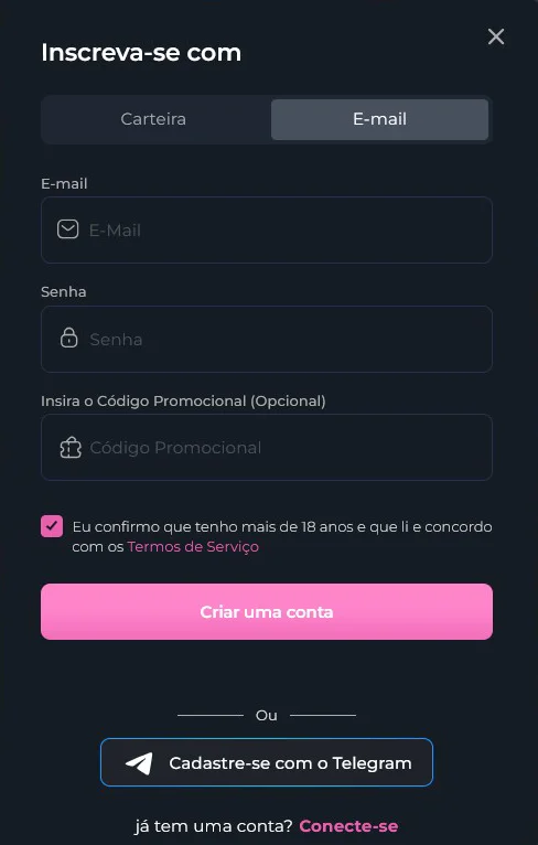 HunnyPlay Formulário de Registro HunnyPlay Formulário de Registro