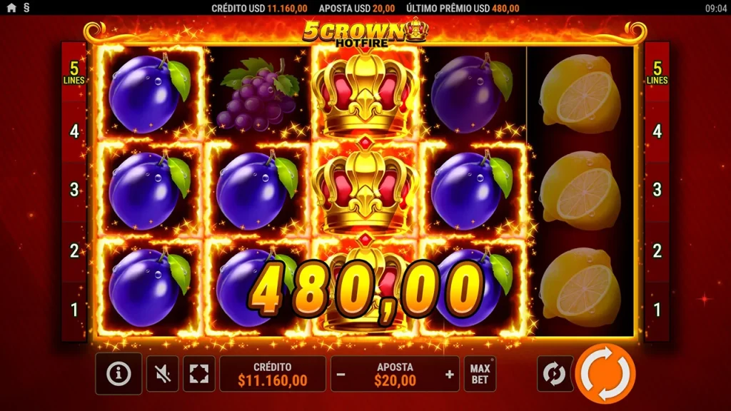 5 Crown Hotfire Ganhos 5 Crown Hotfire Ganhos