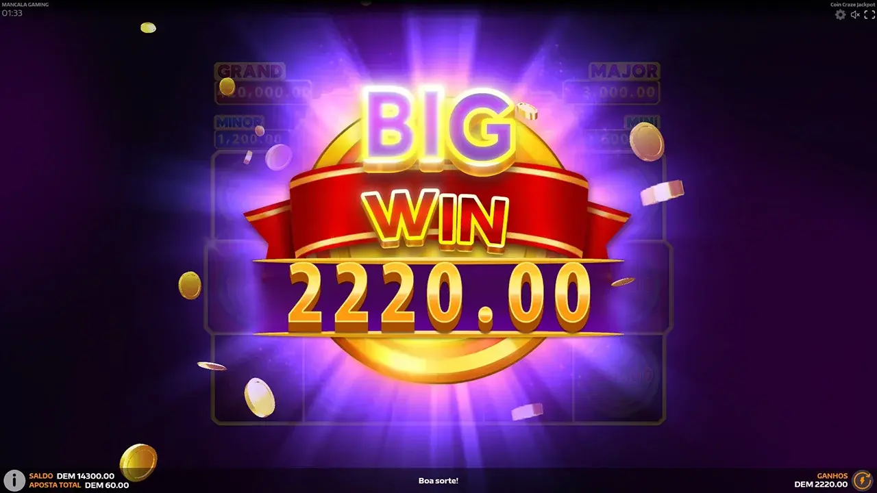 Coin Craze Jackpot Grande Ganhos