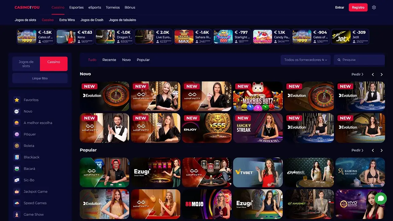 CasinoAndYou Dealer Ao Vivo