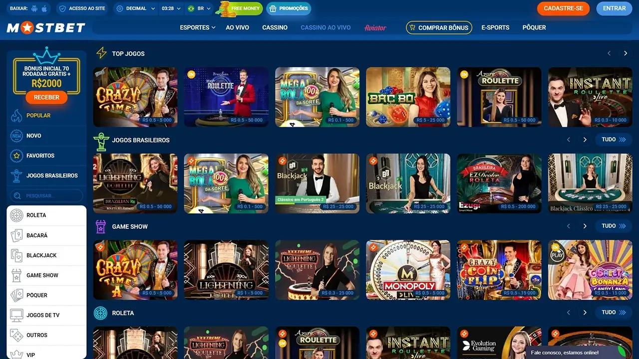 MostBet Dealer Ao Vivo