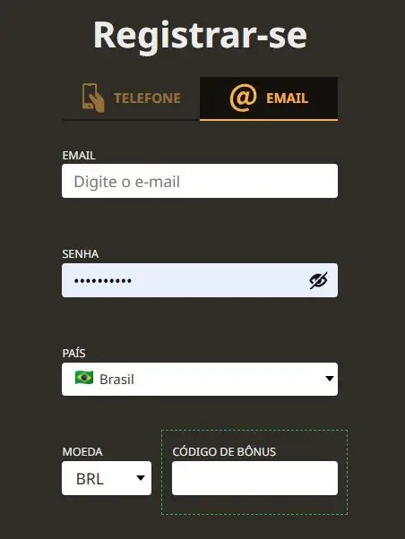 Play Fortuna Formulário de Registro