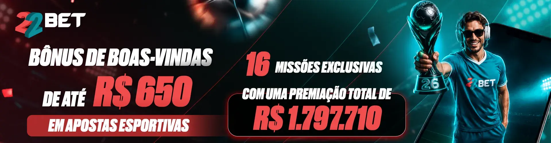 Oferta 22Bet para a Copa do Mundo 2026 no Brasil