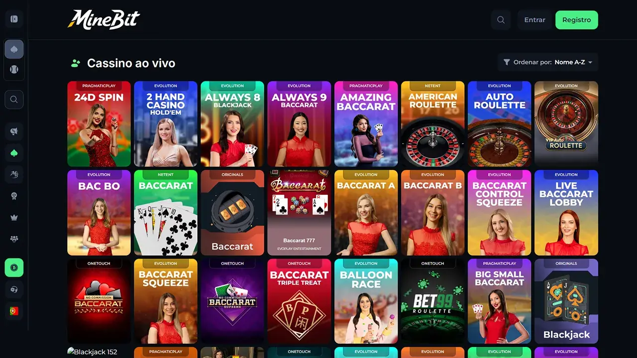 MineBit Cassino Dealer ao Vivo